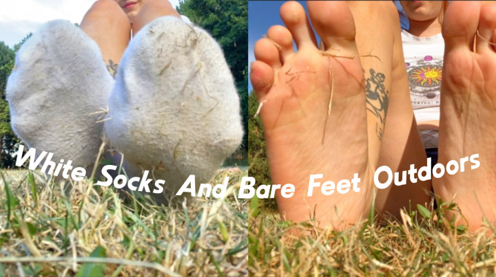 Cover mikisayshi - White Socks And Bare Feet Outdoors - ManyVids