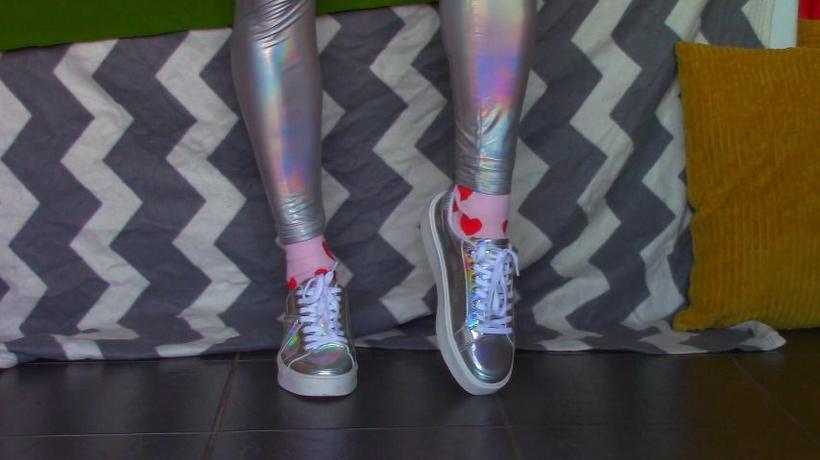 Cover Goddess Vanessa - Holographic Shiny Sneakers Sniff Slave - ManyVids