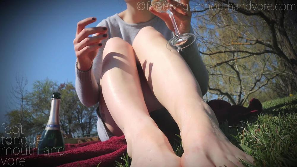 Cover Your Date Pours Your Cheap & Nasty Sparkling Over Her Feet & Makes You Lick It Off In Disgust - Foot Tongue Mouth and Vore